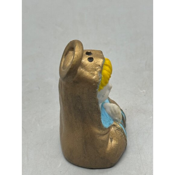 Praying Angel Figurine Gold & Blue Ceramic Ornament 2.5" Used READ - Picture 4 of 6